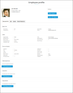 WP-HR Manager Employee Profile General Tab