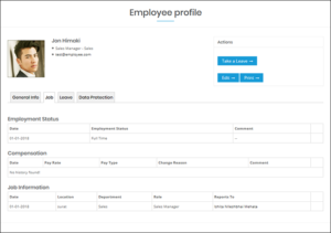 WP-HR Manager Employee Profile Job Tab