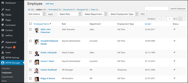 Employee Screen Shot 01 - Summary Screen