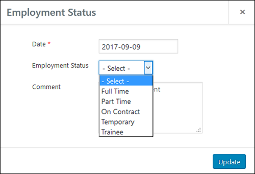 Employee Screen Shot 06 - New Employe Edit Job Tab Status