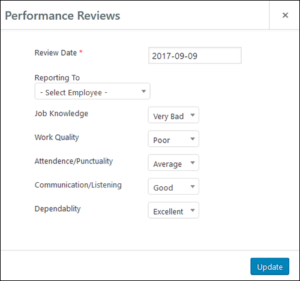 Employee Screen Shot 06 - New Employe Edit Performance Tab Performance Pop Up