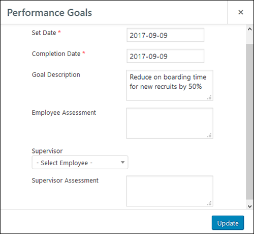 Employee Screen Shot 06 - New Employe Edit Performance Tab Goals Pop Up